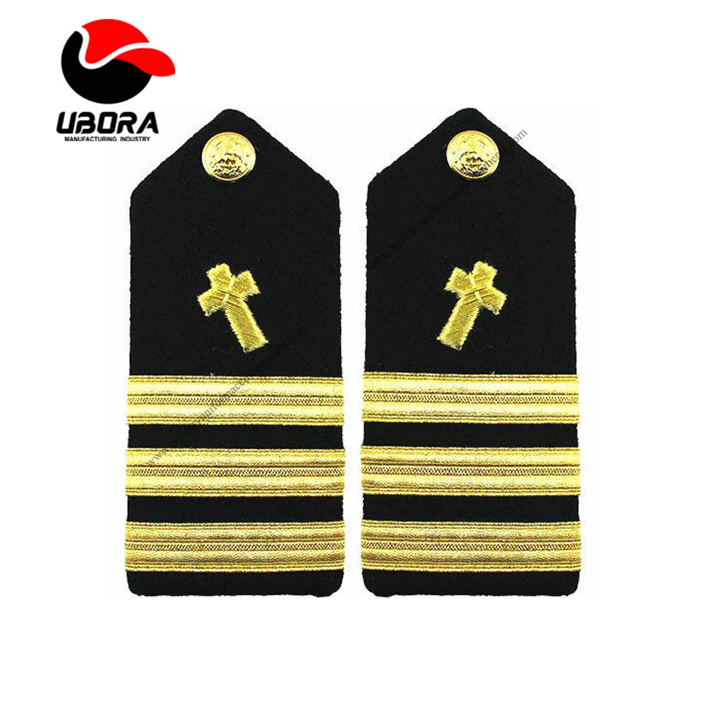 NEW US AUTHENTIC CHRISTIAN CHAPLAIN HARD SHOULDER BOARDS RANKS CP MADE 3 bar